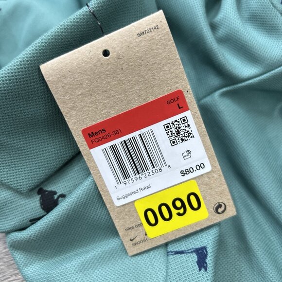 Nike Golf Polo Shirt Sz Large Mens Dri Fit Tour Novelty Icon Print Short Sleeve - Picture 11 of 11